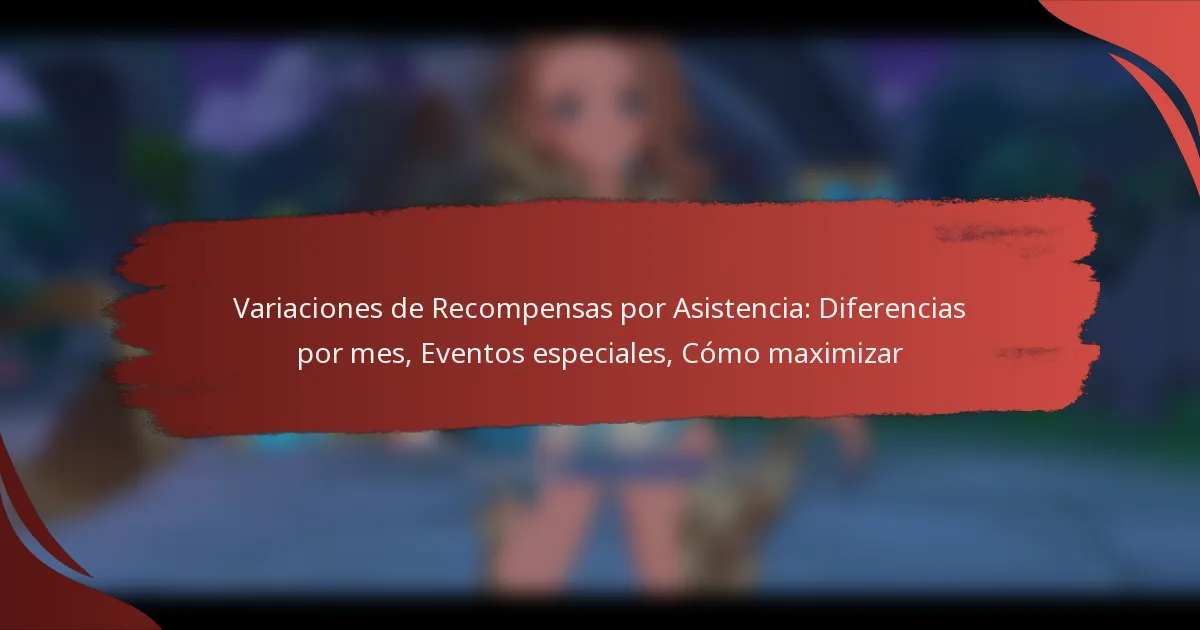 Variaciones de Recompensas por Asistencia: Diferencias por mes, Eventos especiales, Cómo maximizar